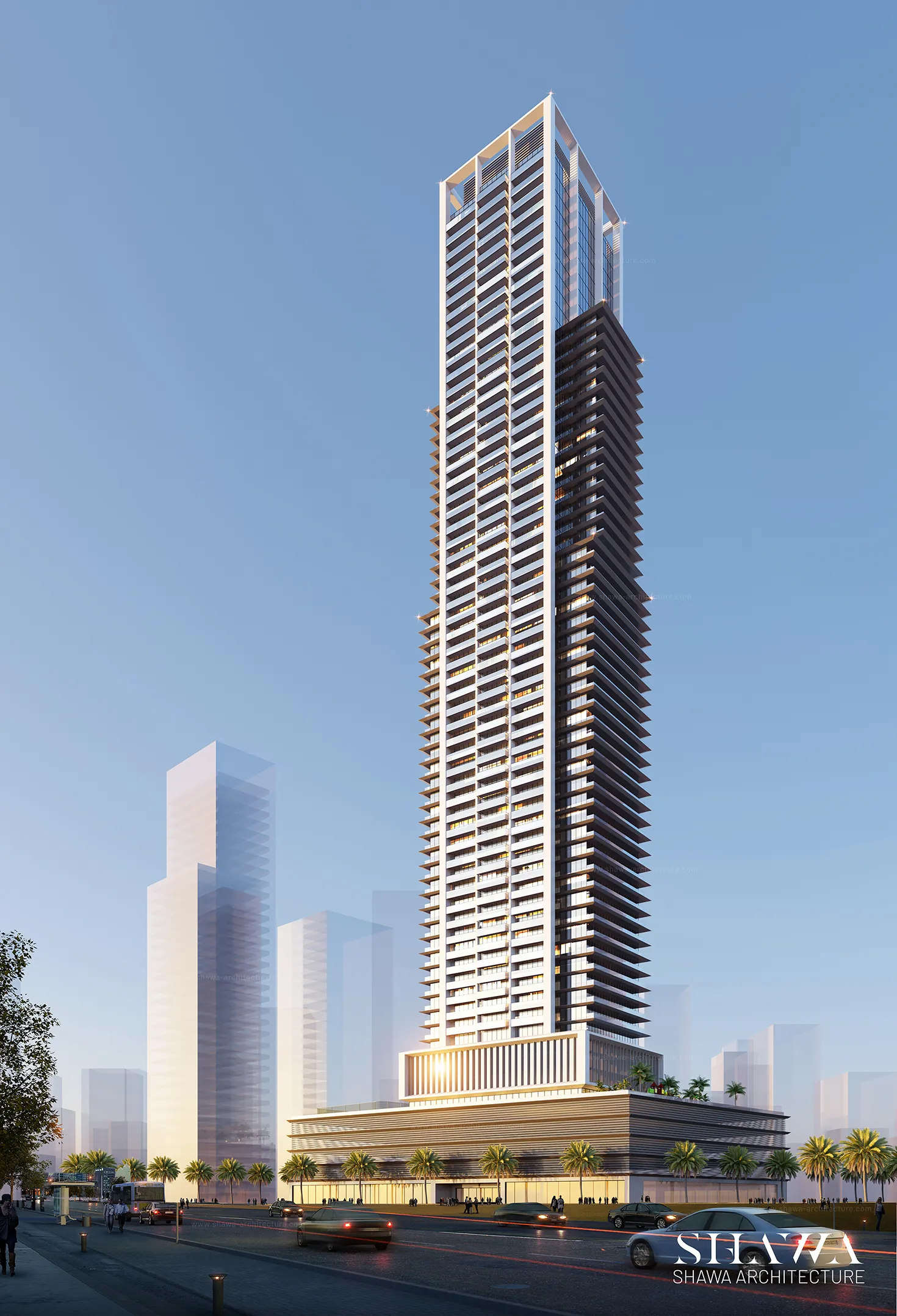 Auresta Tower residential architecture in Dubai by Shawa Architecture, image 1 Auresta Tower residential architecture in Dubai by Shawa Architecture, image 1