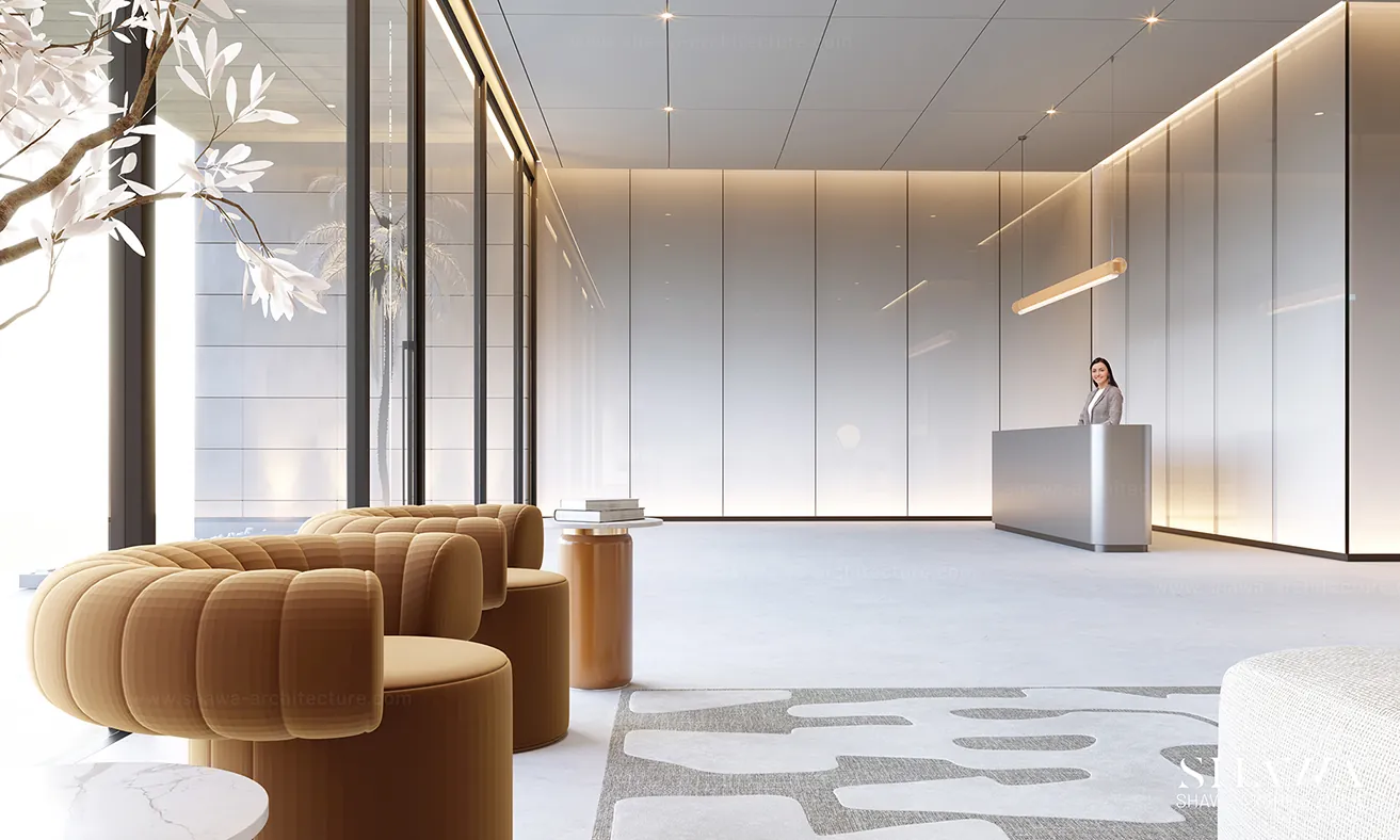 Auresta Tower entrance lobby design in Dubai by Shawa Architecture, image 1 Auresta Tower entrance lobby design in Dubai by Shawa Architecture, image 1
