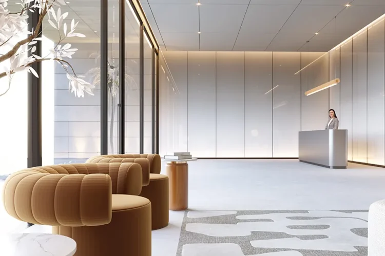 Auresta Tower entrance lobby design in Dubai by Shawa Architecture