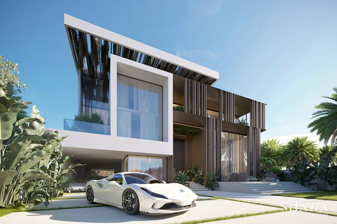 Private villa in Ethiopia, facade options by Shawa Architecture, image 1 Private villa in Ethiopia, facade options by Shawa Architecture, image 1